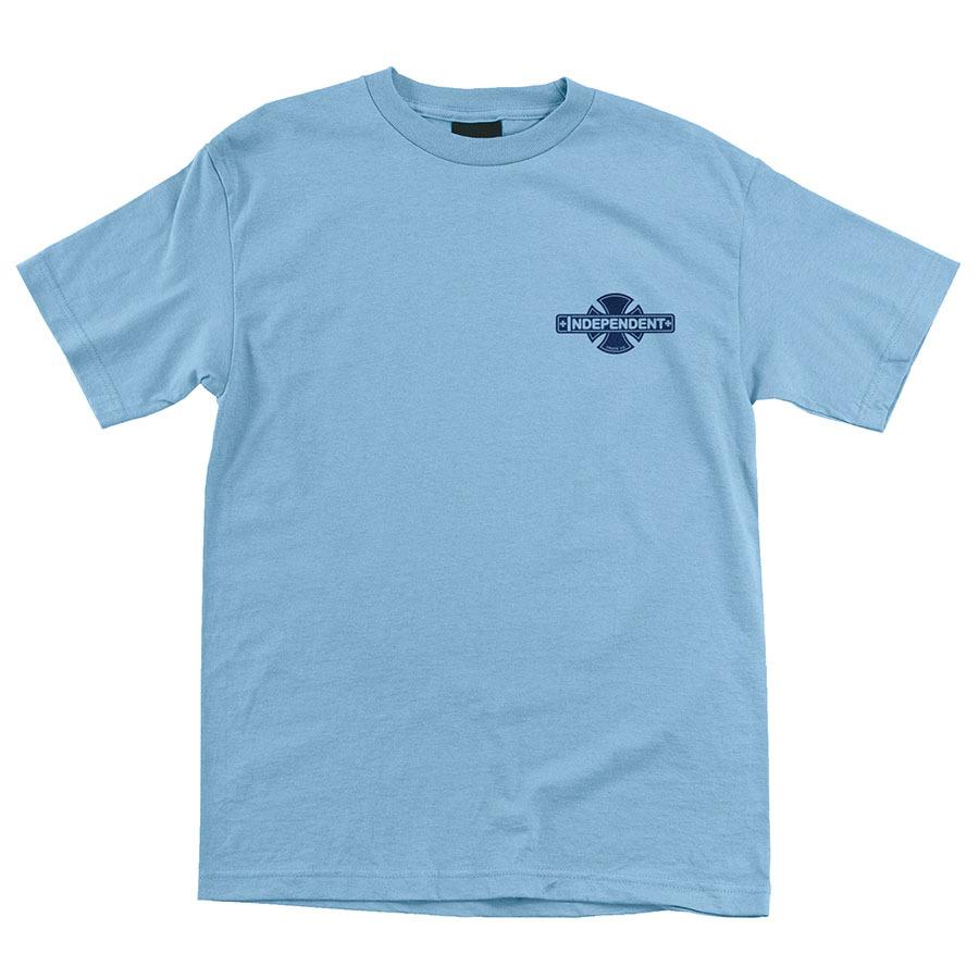 インディペンデント トラック 半袖 Tシャツ ライトブルー メンズ スケート INDEPENDENT TRUCK CROSS FILL S/S T LIGHT BLUE｜americanrushstore