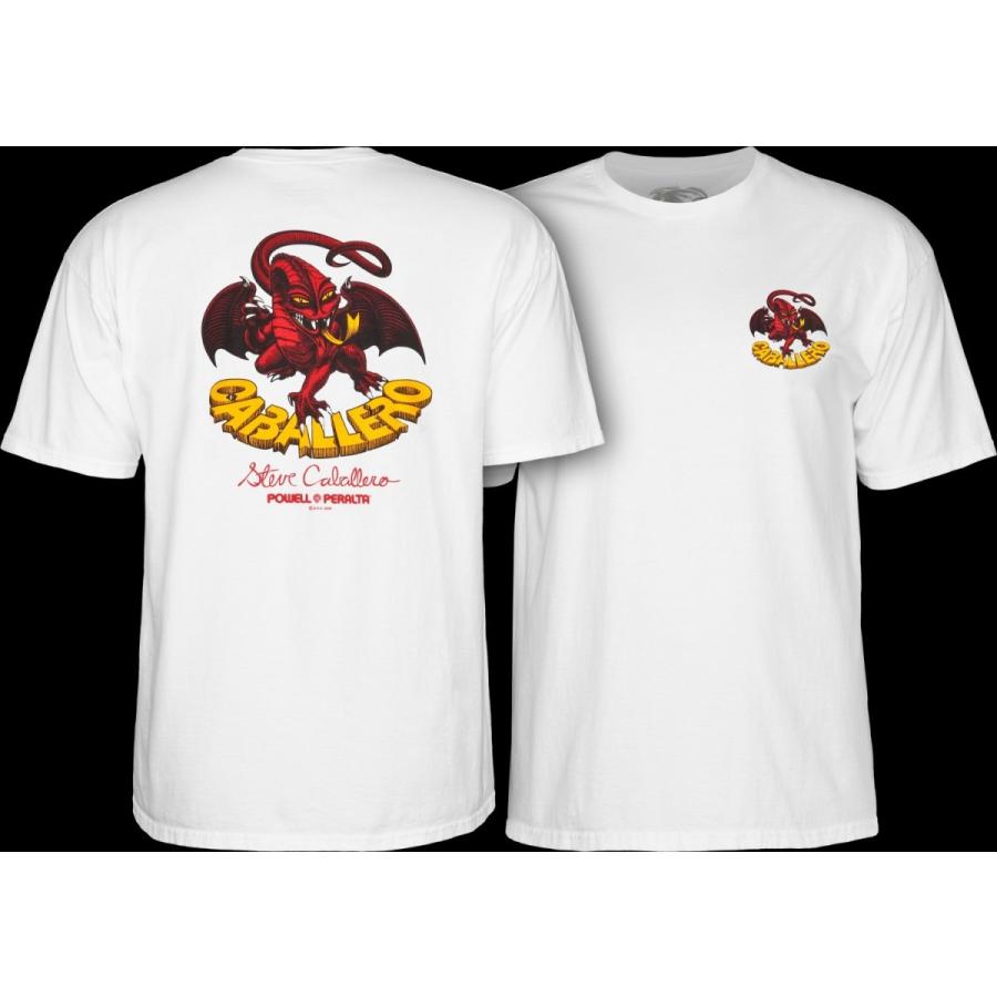 パウエル ペラルタ メンズ 半袖 Tシャツ ホワイト 白 キャバレロ POWELL PERALTA STEVE CABALLERO DRAGON S/S T WHITE｜americanrushstore｜03