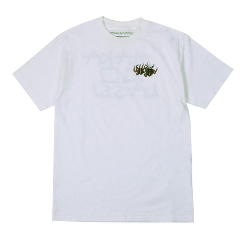 マカラッシ メンズ レディース 半袖 Tシャツ ホワイト スケートボード 