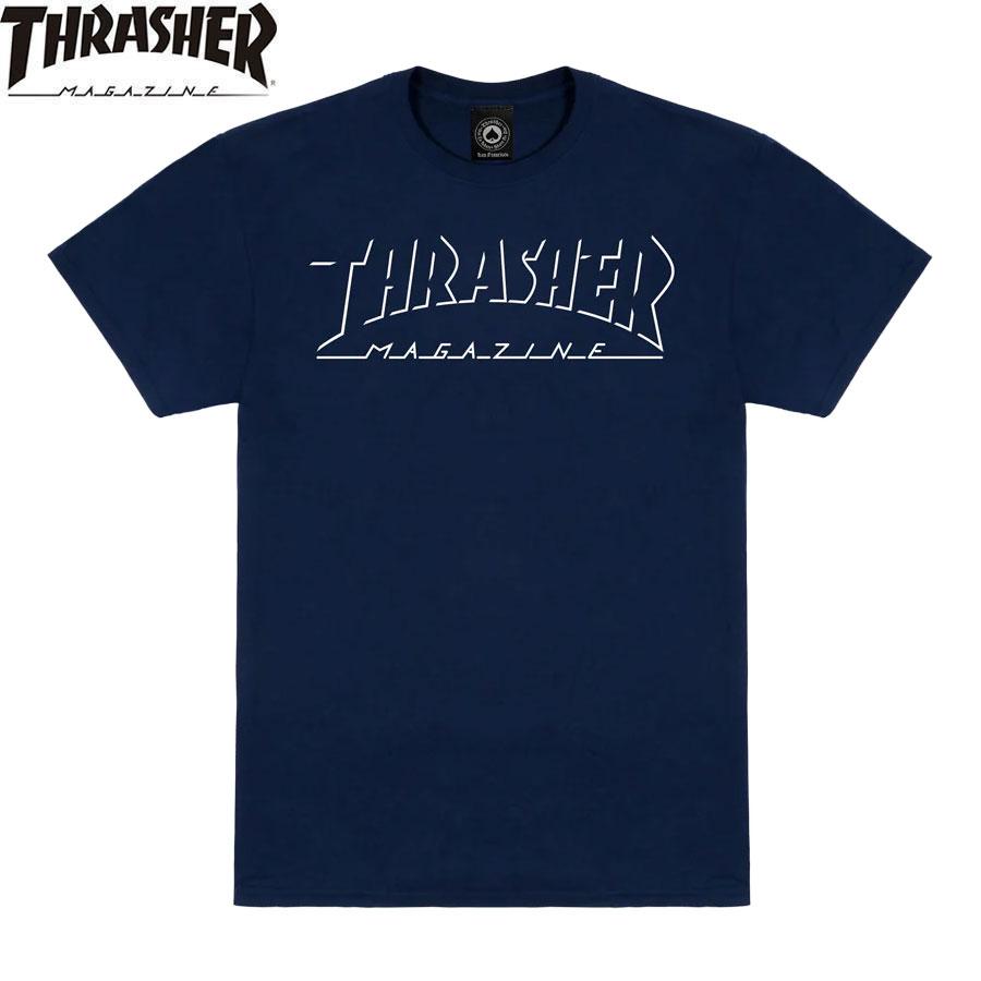 ナス紺フェード 80s THRASHER オーバル マグ Tシャツ USA製 M THRASHER（スラッシャー） THRASHER SHADOW MAG LOGO T-SHIRTS NAVY