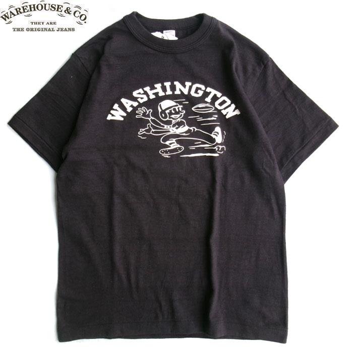 WAREHOUSE（ウエアハウス） ＆CO. 4601 WASHINGTON T-SHIRTS BLACK