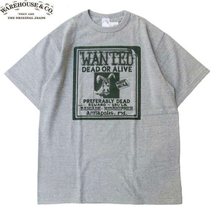 WAREHOUSE（ウエアハウス） ＆CO. 4096 WANTED S/S T-SHIRT GREY