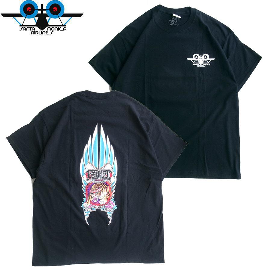 SANTA MONICA AIRLINES SMA BENNETT TIGER S/S T-SHIRTS BLACK サンタ