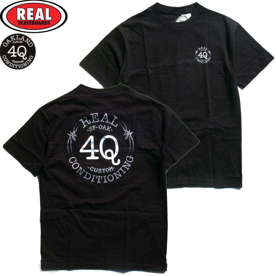 REAL SKATEBOARDS x 4Q CONDITIONING S/S T-SHIRTS BLACK Max Schaaf