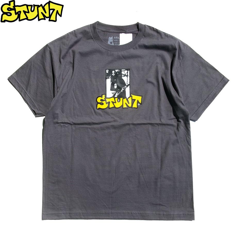 STUNT SKATEBOARDS GUITAR HERO S/S T-SHIRTS CHACOAL スタント