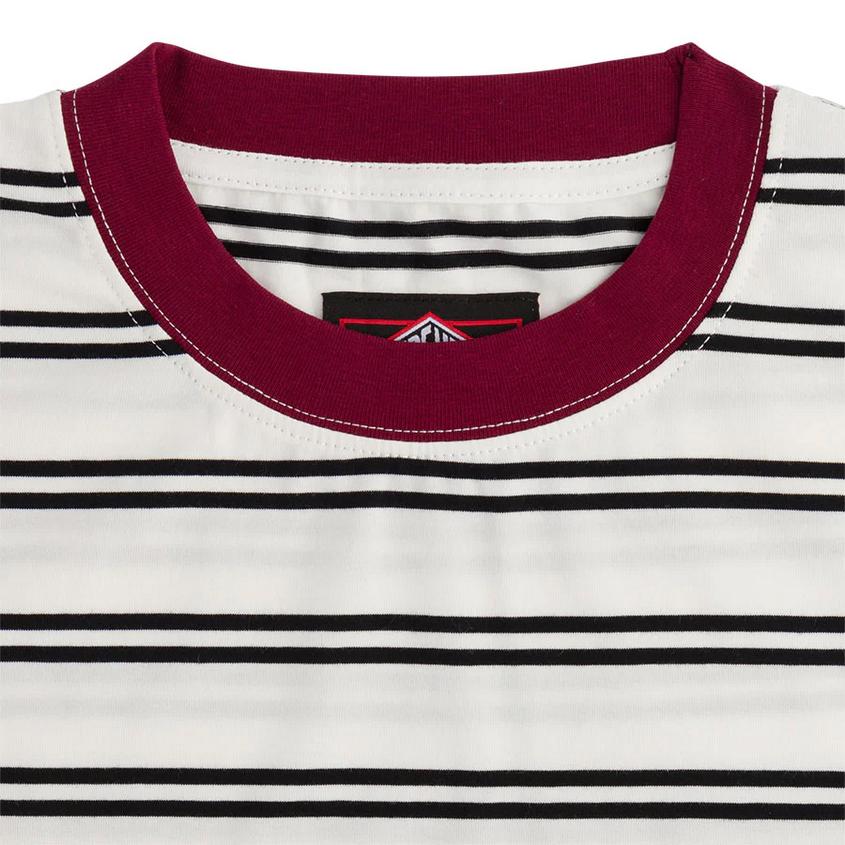 インディペンデント トラック メンズ 半袖 Tシャツ バーガンディー ボーダー スケート INDEPENDENT TRUCKS BAUHAUS STRIPED S/S T SHIRT WHITE/BURGUNDY｜americanrushstore｜03