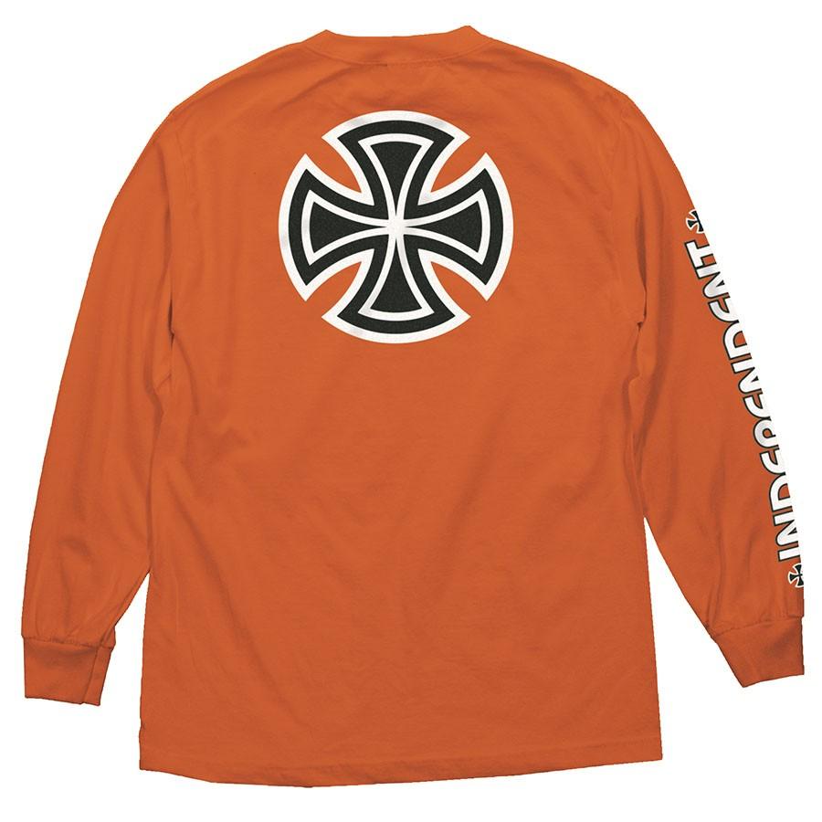 インディペンデント トラック バー クロス 長袖 Tシャツ オレンジ ロンT メンズ レディース INDEPENDENT TRUCK BAR CROSS L/S T ORANGE｜americanrushstore