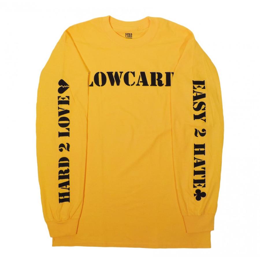 ローカード マガジン ラブ アンド ヘイト 長袖 Tシャツ ゴールド ロンT メンズ レディース スケートボード LOWCARD MAGAZINE LOVE AND HATE L/S T-SHIRT GOLD｜americanrushstore｜02