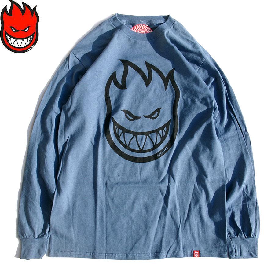 90s スピットファイヤ ウィール ビッグヘッド Tシャツ フェード SPITFIRE WHEELS SPITFIRE BIG HEAD L/S T-SHIRTS INDIGO BLUE