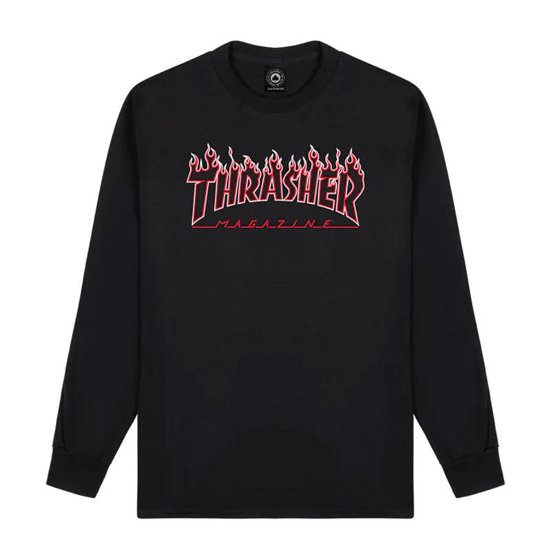 THRASHER（スラッシャー） マガジン メンズ インフェルノ ロゴ 長袖 T