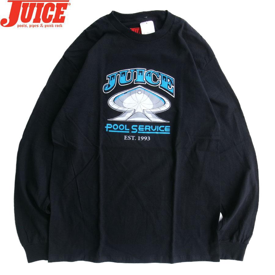 JUICE MAGAZINE POOL SERVICE BLUE BLACK LOGO L/S T-SHIRTS ジュース
