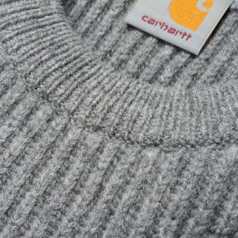 カーハート リブセーター クルーネック ニット ダークグレーヘザー CARHARTT RIB SWEATER DARK GREY HEATHER 送料無料 I020269｜americanrushstore｜02