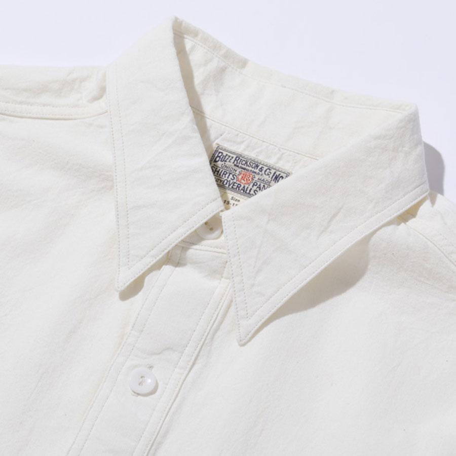 バズリクソンズ シャンブレー ワーク シャツ 半袖 ホワイト BUZZ RICKSON'S CHAMBRAY WORK SHIRTS SHORT SLEEVE WHITE BR35857 送料無料｜americanrushstore｜02