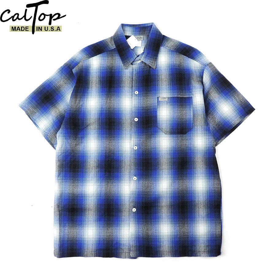 Cal Top（キャルトップ） メンズ プラッド 半袖シャツ ロイヤル