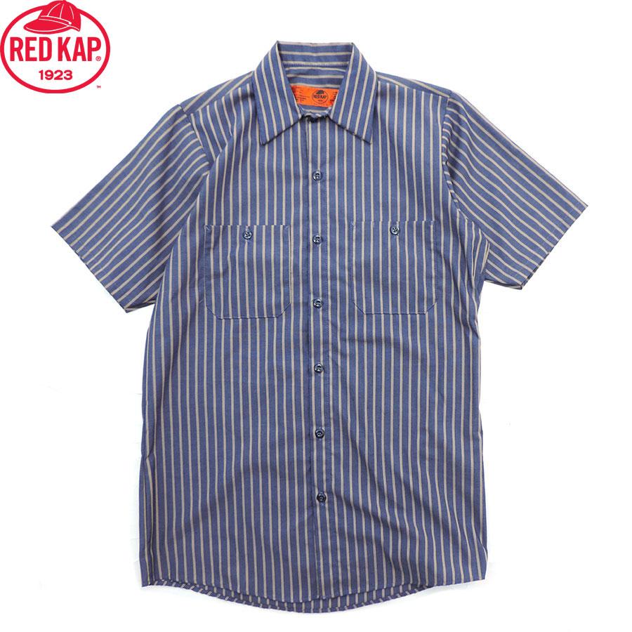 RED KAP（レッドキャップ） ストライプ ワークシャツ メンズ 半袖