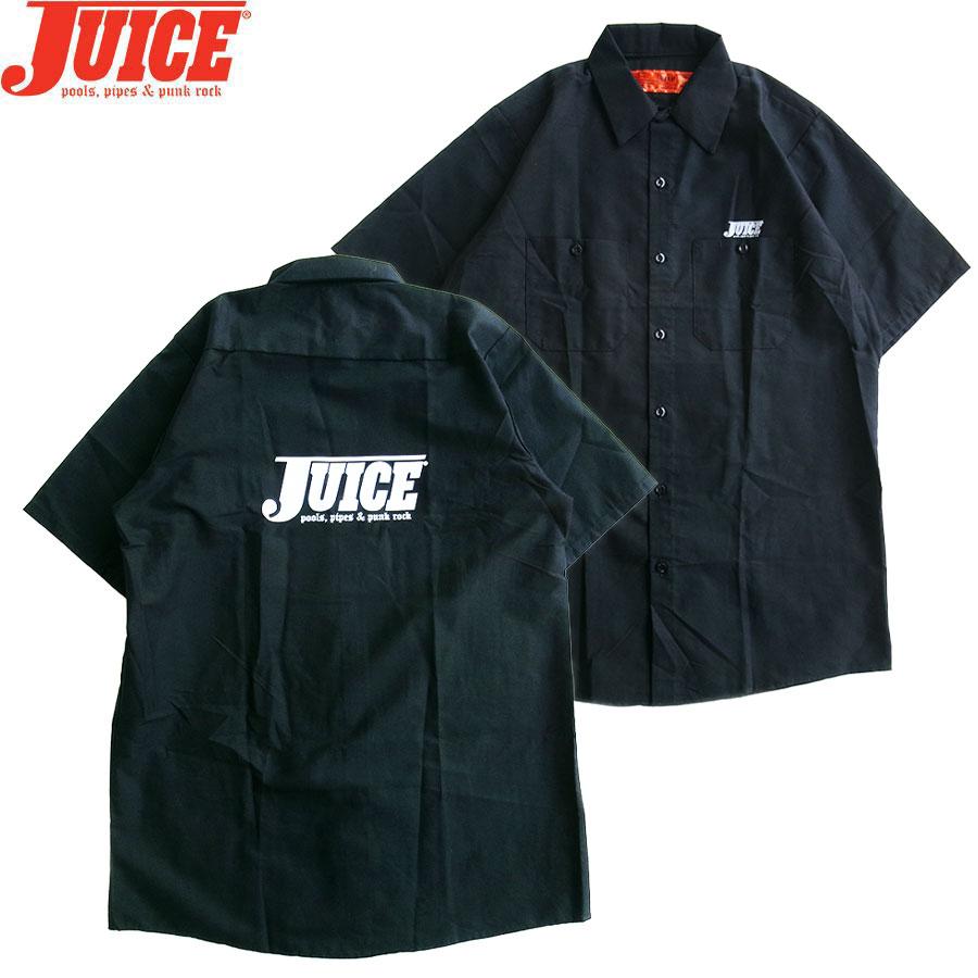 JUICE MAGAZINE POOLS PIPES & PUNK ROCK S/S WORK SHIRTS BLACK/WHITE