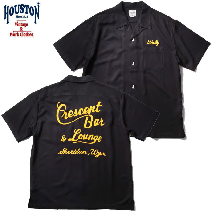 HOUSTON（ヒューストン） HOUSTON NO 41301 BOWLING SHIRT (BAR) BLACK