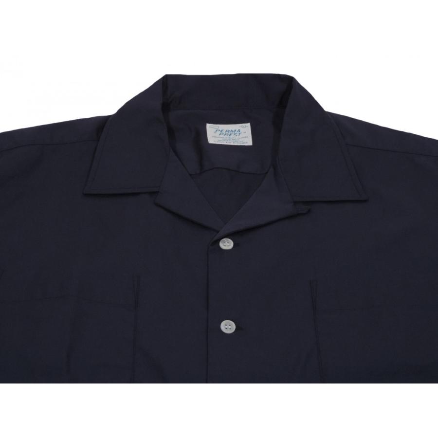 パーマ プレスト オープンカラー 長袖 シャツ ビンテージ 復刻