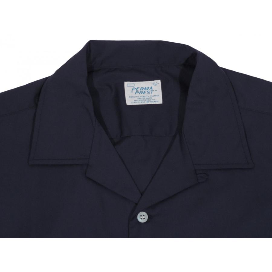 パーマ プレスト オープンカラー 長袖 シャツ ビンテージ 復刻