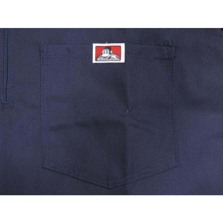 BEN DAVIS（ベンデイビス） ハーフジップ 長袖 ワークシャツ ネイビー