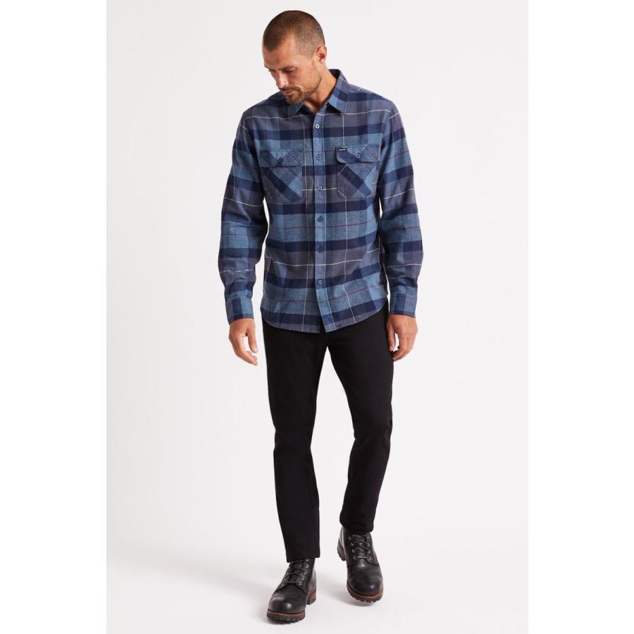 ブリクストン 長袖 フランネル シャツ ネイビー メンズ スケート BRIXTON BOWERY FLANNEL L/S SHIRTS