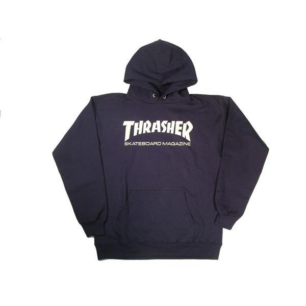 THRASHER（スラッシャー） MAG LOGO プルオーバーパーカー NAVY