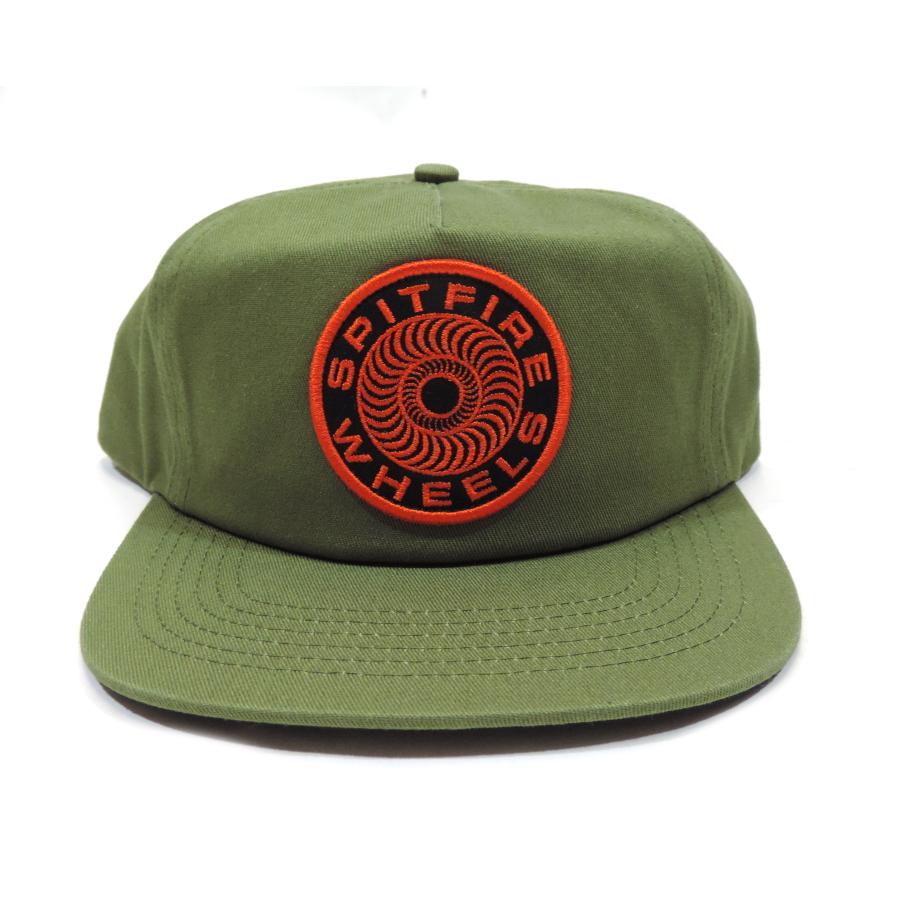 スピットファイヤー メンズ レディース ウィール パッチ スナップバック キャップ  帽子 スケート SPITFIRE CLASSIC87 ADJ WHEEL PATCH SNAPBACK CAP OLIVE｜americanrushstore｜02