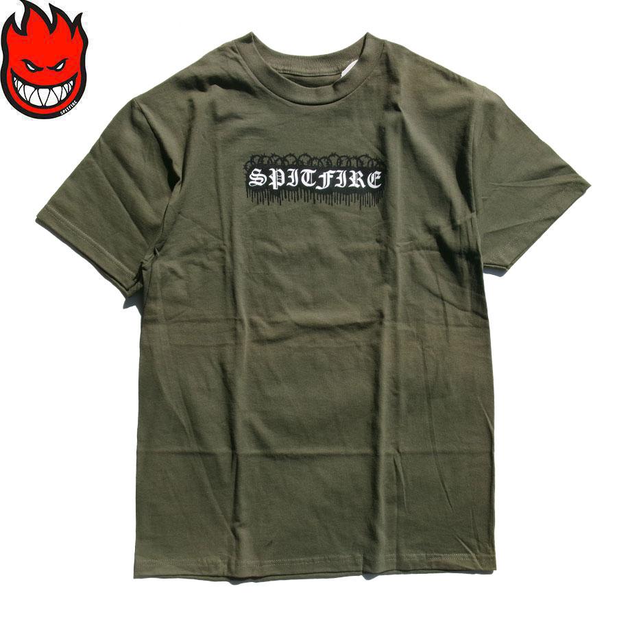 SPITFIRE WHEELS SPITFIRE OLD E BARBED S/S T-SHIRTS OLIVE スピット 