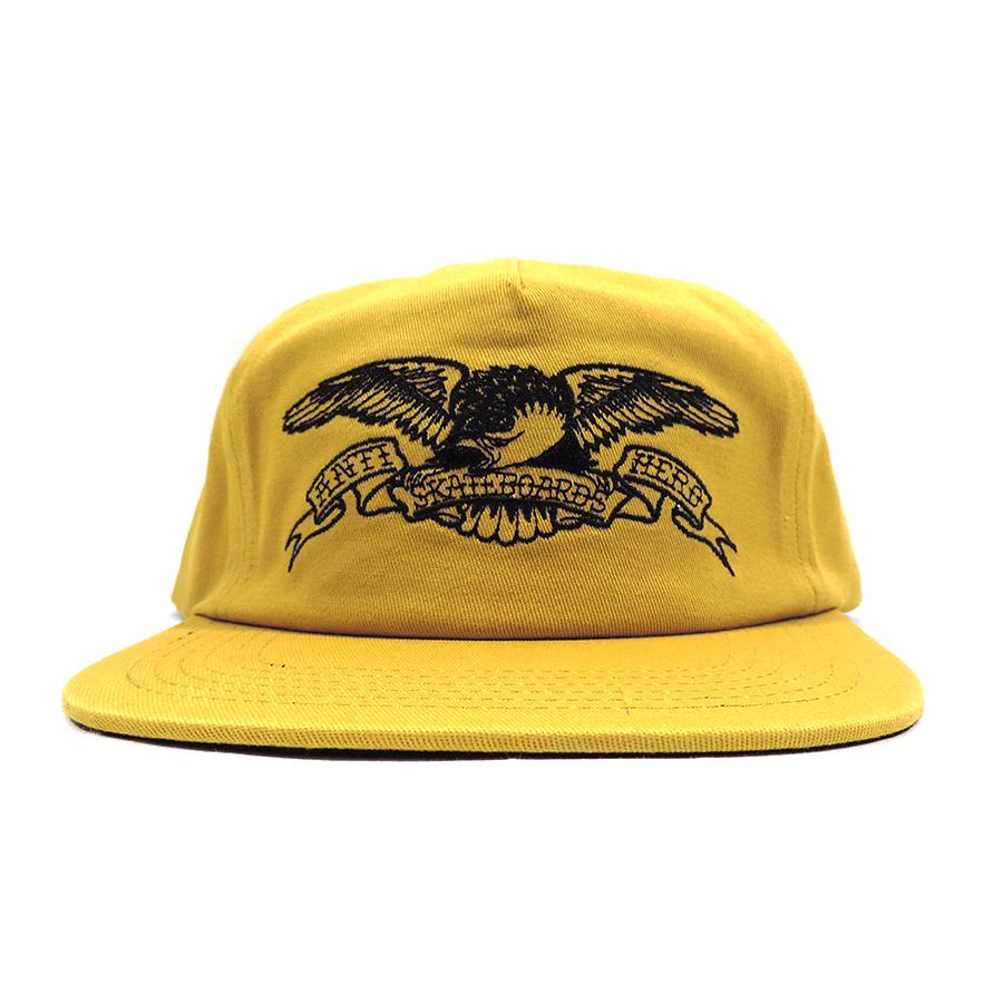 アンタイヒーロー アンチヒーロー ベーシック イーグル スナップバック キャップ マスタード ブラック 帽子 ANTIHERO BASIC EAGLE SNAPBACK CAP MUSTARD BLACK｜americanrushstore｜02