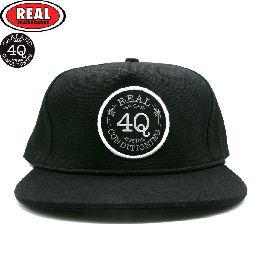 REAL SKATEBOARDS x 4Q CONDITIONING SNAPBACK CAP BLACK Max Schaaf