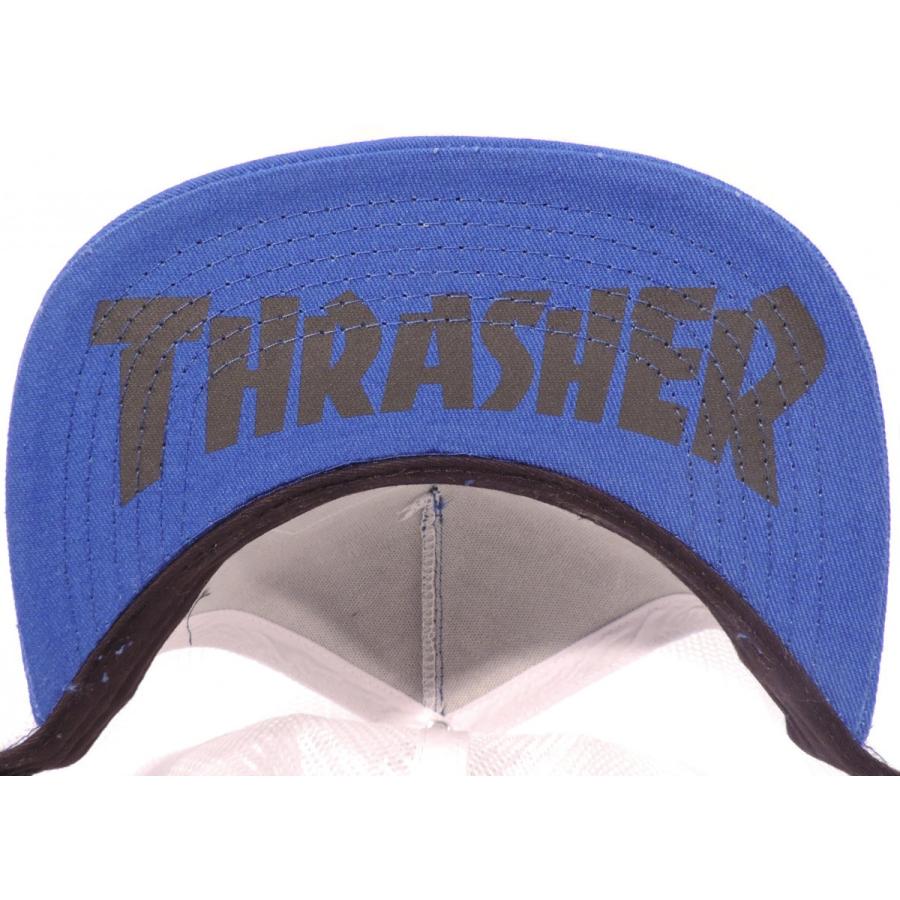 スラッシャー マガジン プリベント ディス トラジディ トラッカーハット ネイビーブルー ホワイト THRASHER MAGAZINE TRUCKER HAT MESHCAP NAVYBLUE WHITE｜americanrushstore｜03