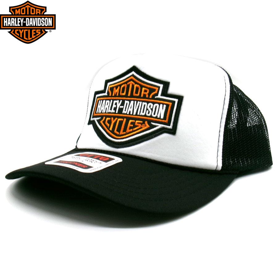 HARLEY DAVIDSON ROAD DAWG CURVED BILL PATCH TRUCKER HAT CAP BLACK