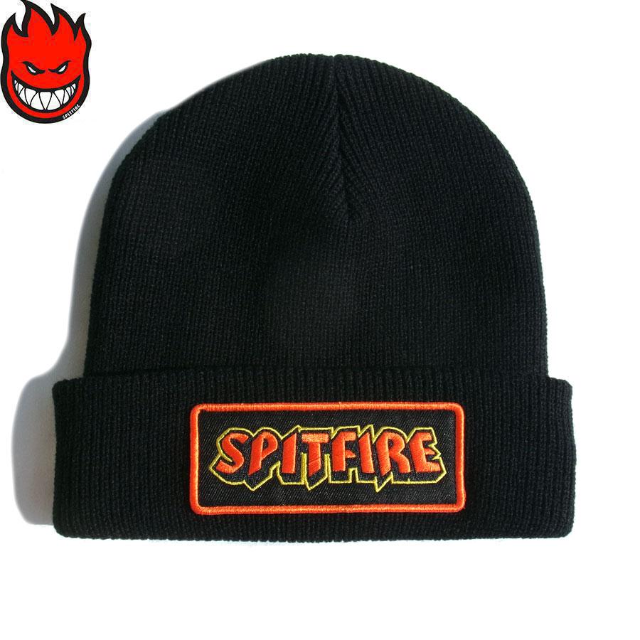 SPITFIRE WHEELS SPITFIRE CUFF BEANIE HELLFIRE SCRIPT PATCH BLACK