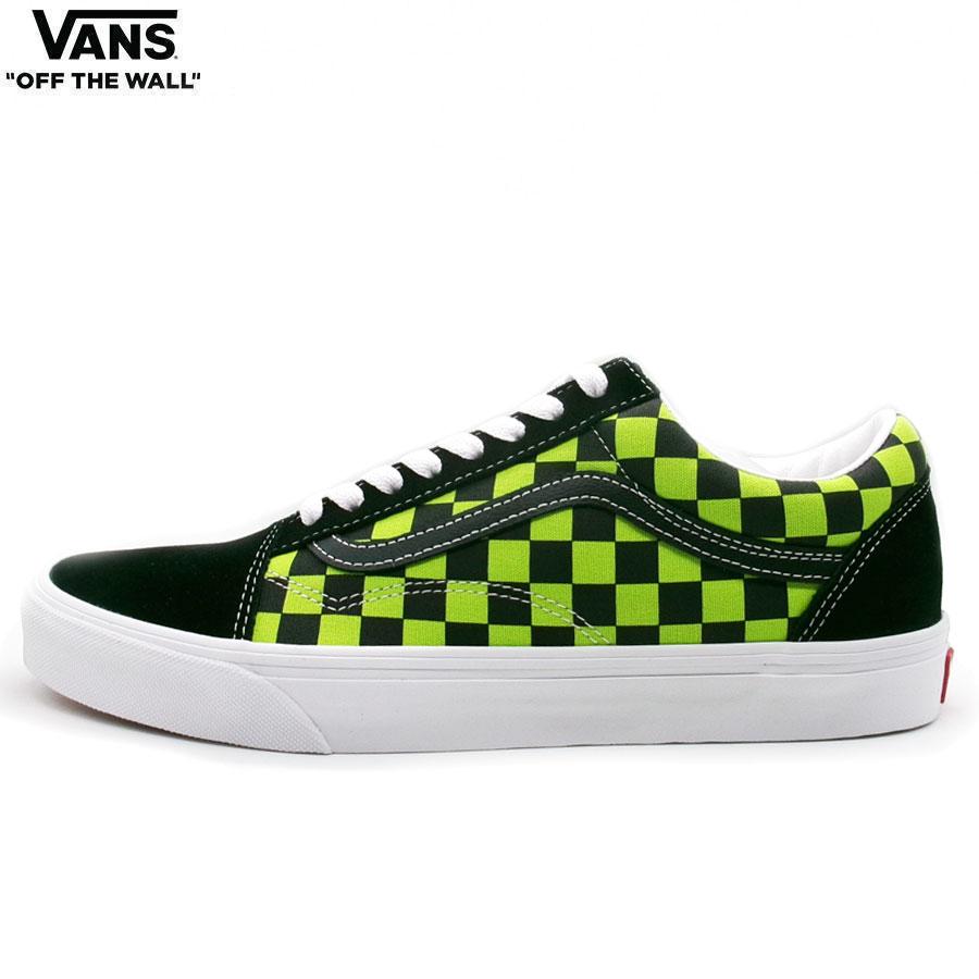 VANS（ヴァンズ） VANS OLD SKOOL CHECKERBOARD BLACK/GREEN FOAM 