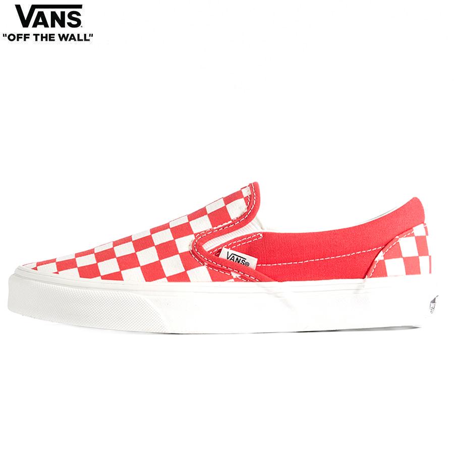 VANS（ヴァンズ） VANS CLASSIC SLIP-ON CHECKER BOARD TOMATO