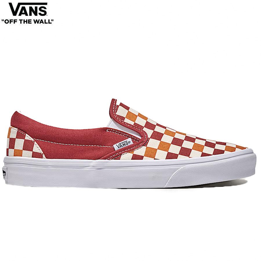 VANS（ヴァンズ） VANS CLASSIC SLIP-ON TRI-TONE CHECKER RED