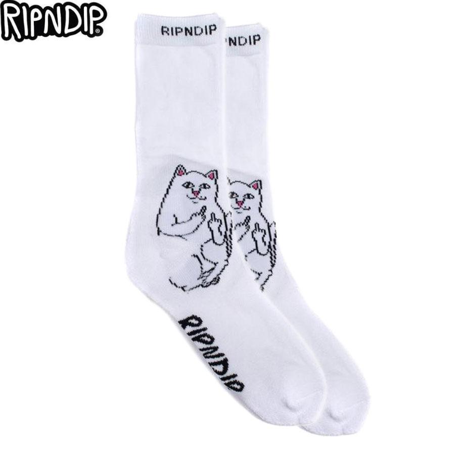 RIPNDIP LORD NERMAL SOCKS WHITE リップンディップ ソックス 靴下 猫