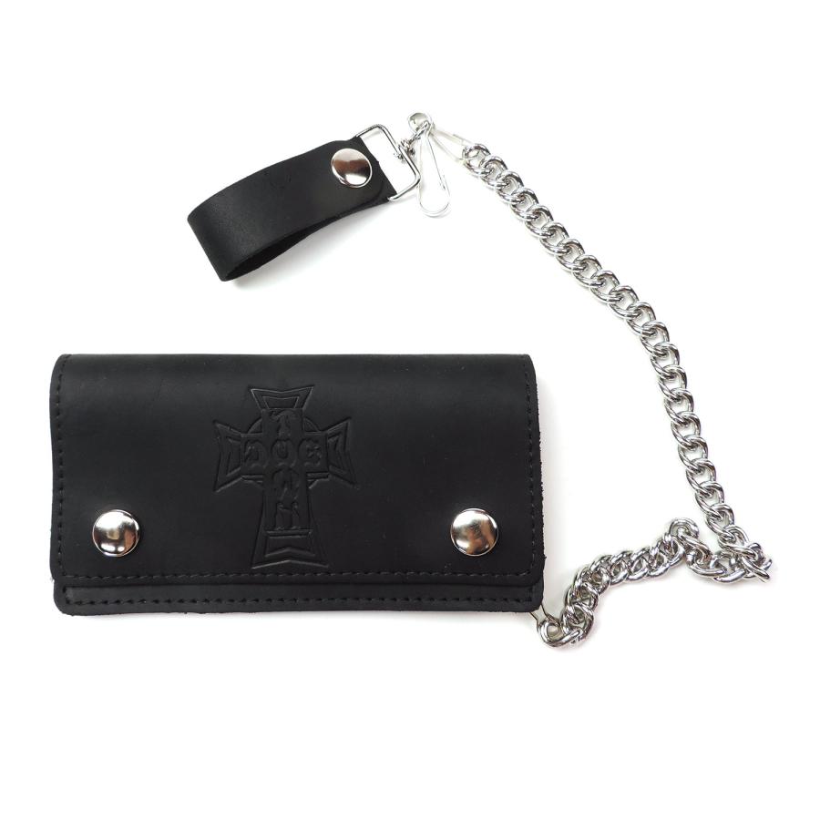 ドッグタウン ビンテージ クロス ラージ オイル タン レザー チェーンウォレット ブラック DOGTOWN SKATES VINTAGE