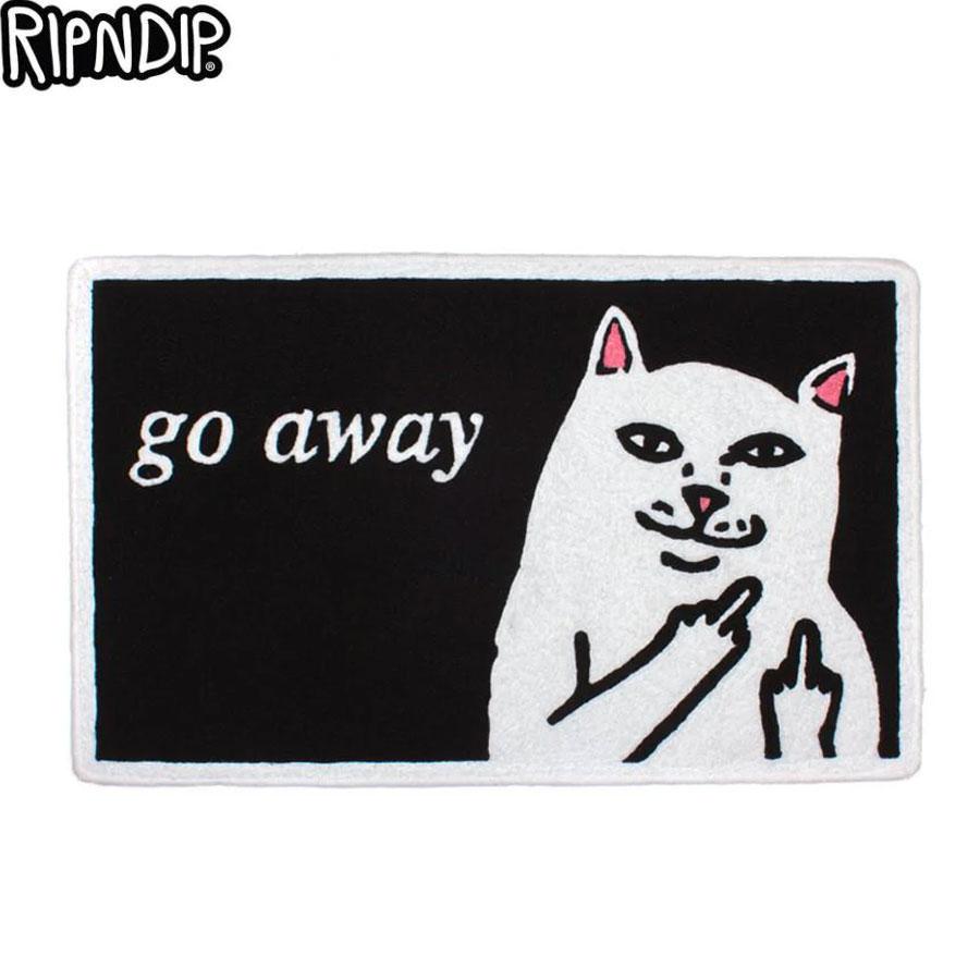 RIPNDIPラグ RIPNDIP（リップンディップ） ロゴ ラグ マット ブラック/ホワイト