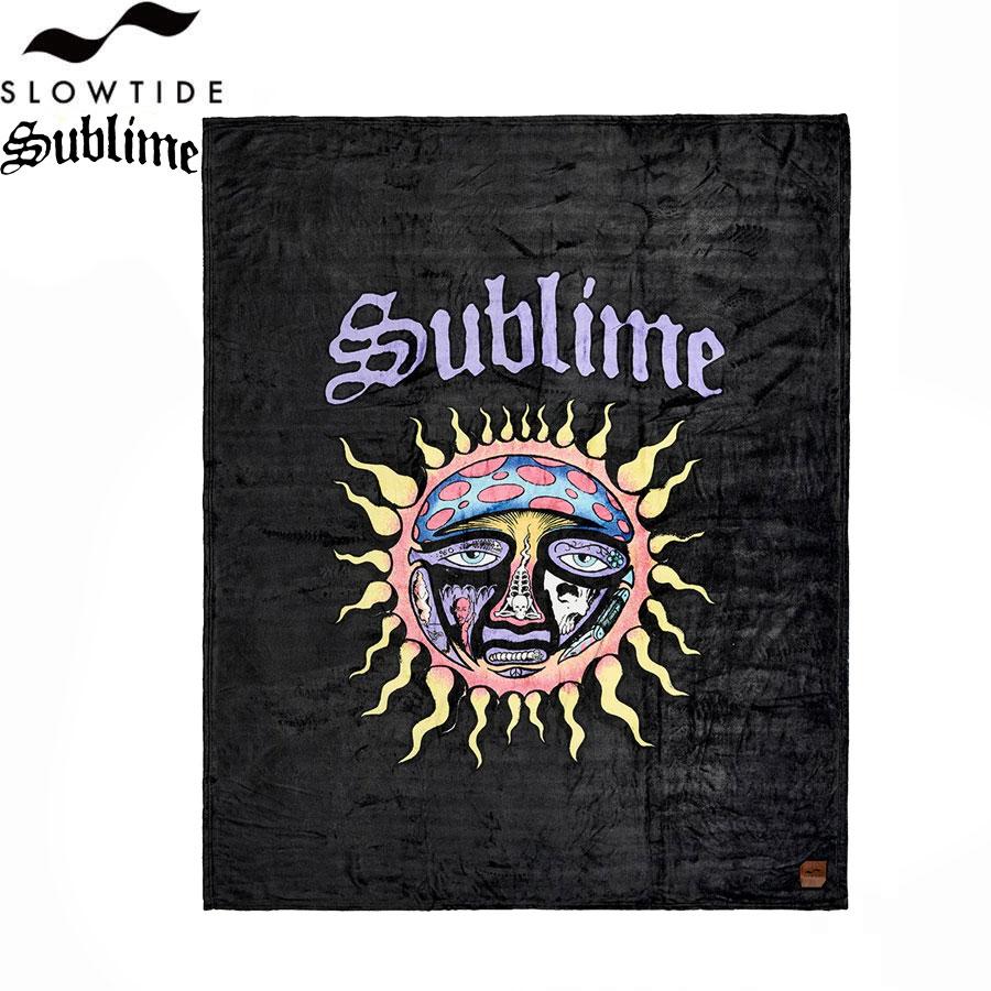 SLOWTIDE SUBLIME Plush Fleece Throw Blanket BLACK スロータイド