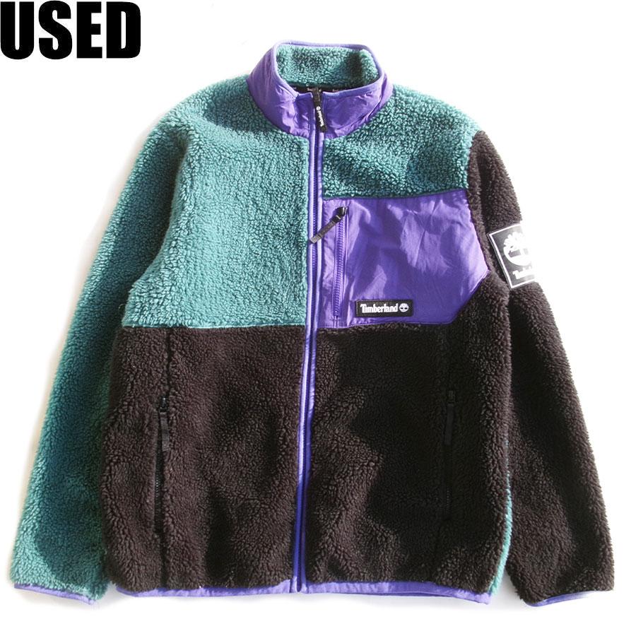 USED-336】Timberland BOA FLEECE JACKET BLACK×GREEN×PURPLE