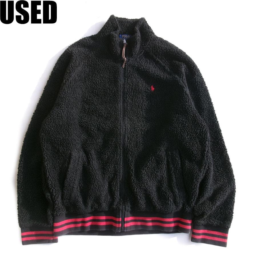 USED-335】 Ralph Lauren BOA FLEECE JACKET BLACK ラルフローレン