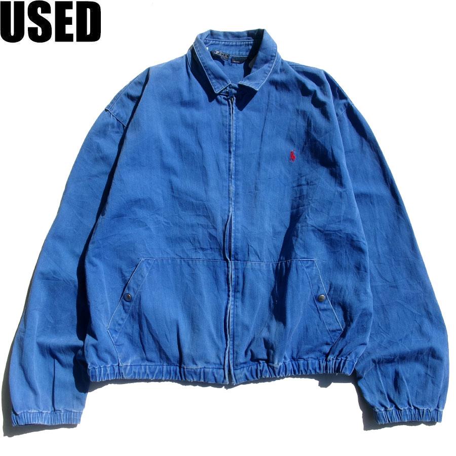 USED-374】80's 90's POLO RALPH LAUREN SWING TOP JACKET BLUE 80〜90