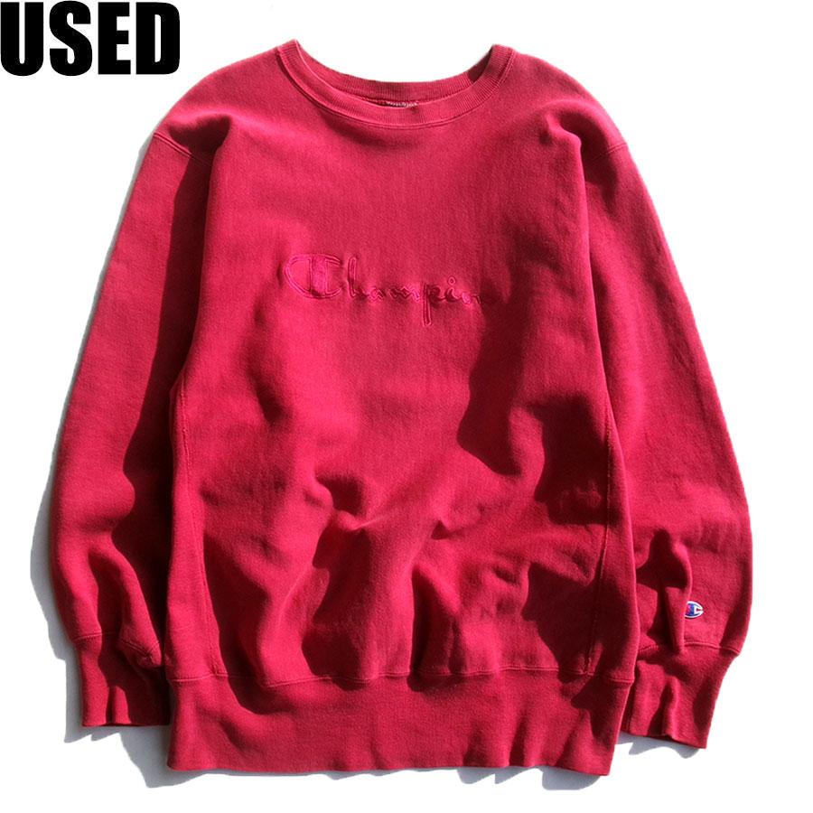 USED-328】 90s CHAMPION USA REVERSE WEAVE CREW NECK SWEAT RED
