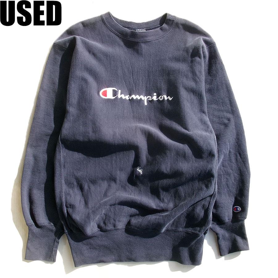 USED-329】 90s CHAMPION USA REVERSE WEAVE CREW NECK SWEAT NAVY