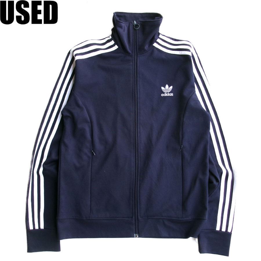 USED-343】adidas TRACK JACKET JERSEY NAVY アディダス トラック