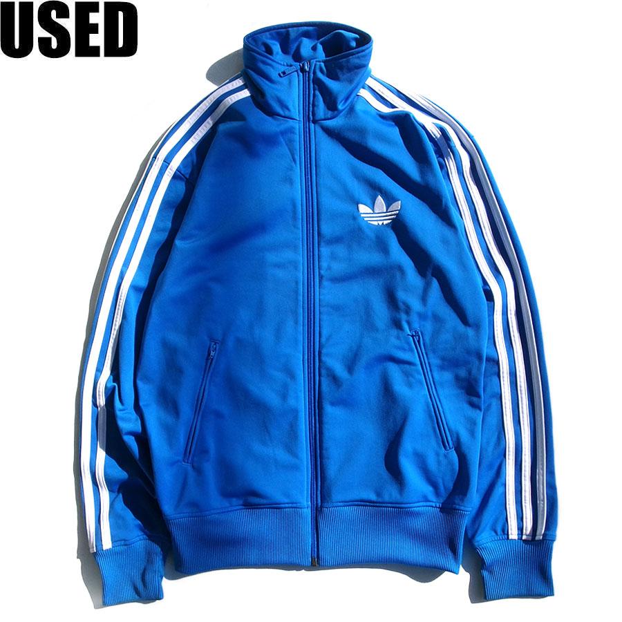 USED-366】 adidas TRACK JACKET JERSEY BLUE アディダス トラック