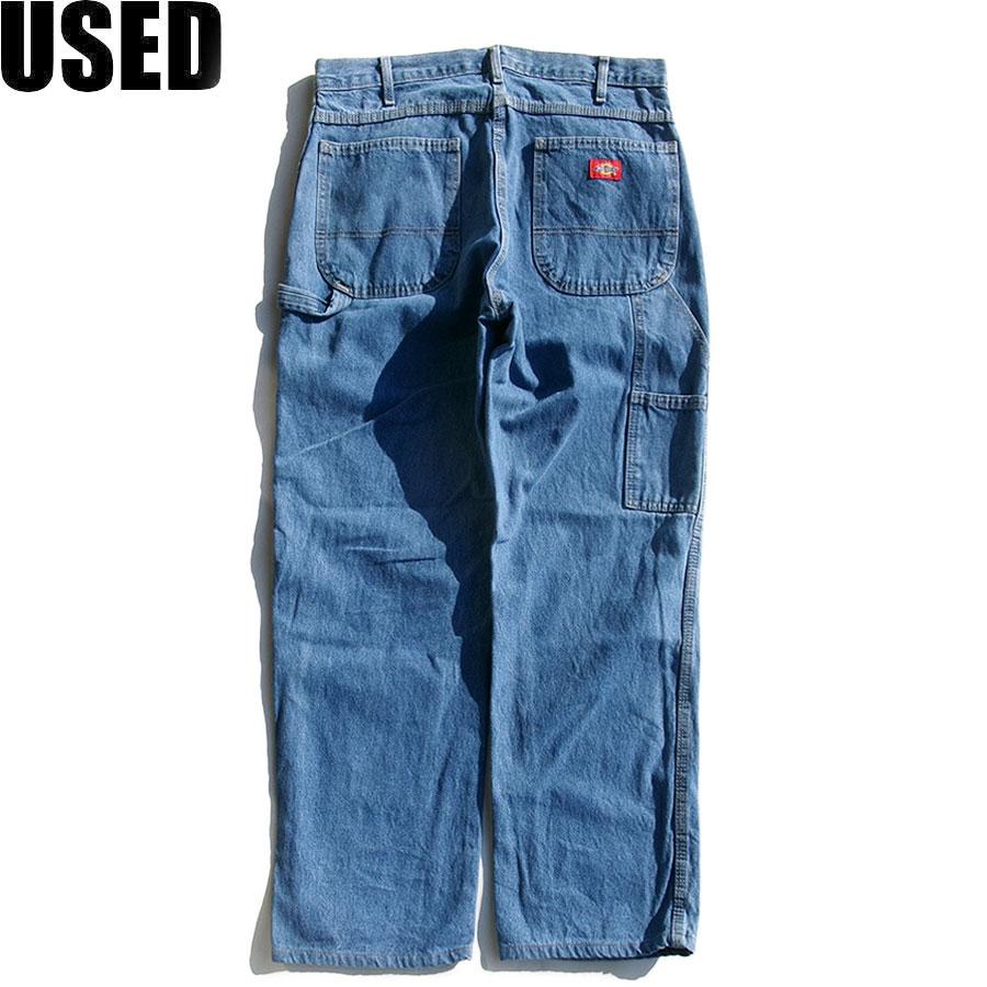 VINTAGE PAINTER PANTS ペインターパンツ USED-347】 DICKIES DENIM PAINTER PANTS BLUE ディッキーズ デニム