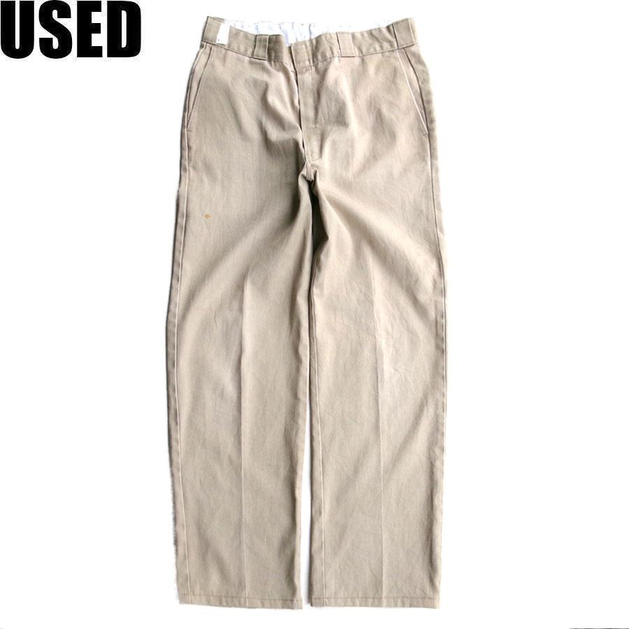 USED-355】80s DICKEIS 874 WORK PANTS MADE IN USA KHAKI