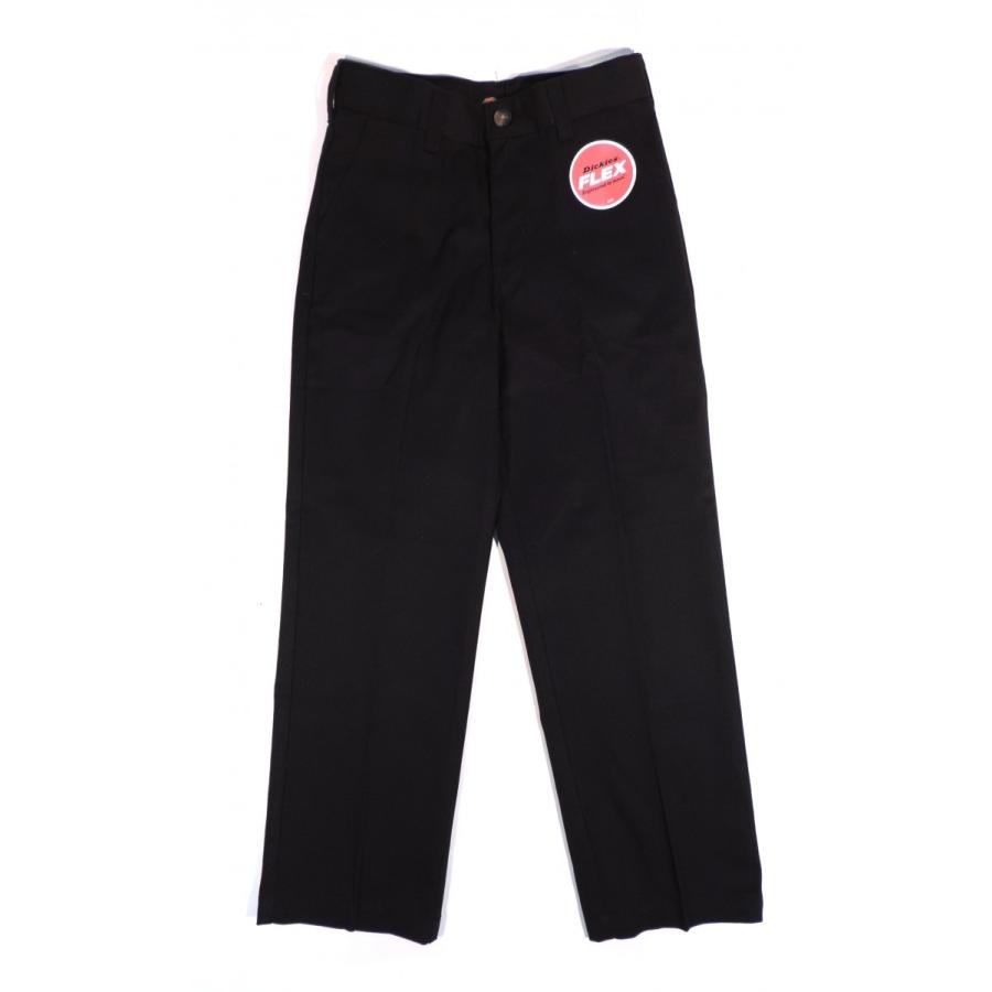 ディッキーズ ボーイズ ワークパンツ ブラック キッズ ユース 子供服 DICKIES BOY'S FLEX CLASSIC FIT STRAIGHT LEG BLACK｜americanrushstore